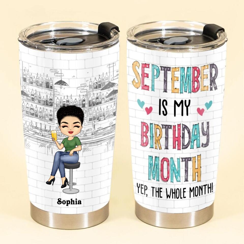 Personalized tumblers, Birthday tumbler, birthdays in September, September birthday gifts for her