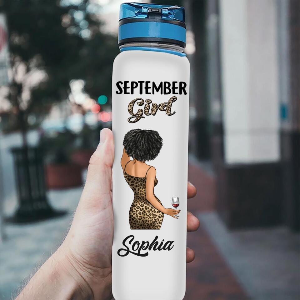 Personalized Water Tracker Bottle - Birthday, Birthday Gift For Her, Girl, Woman, September birthday, September Girl