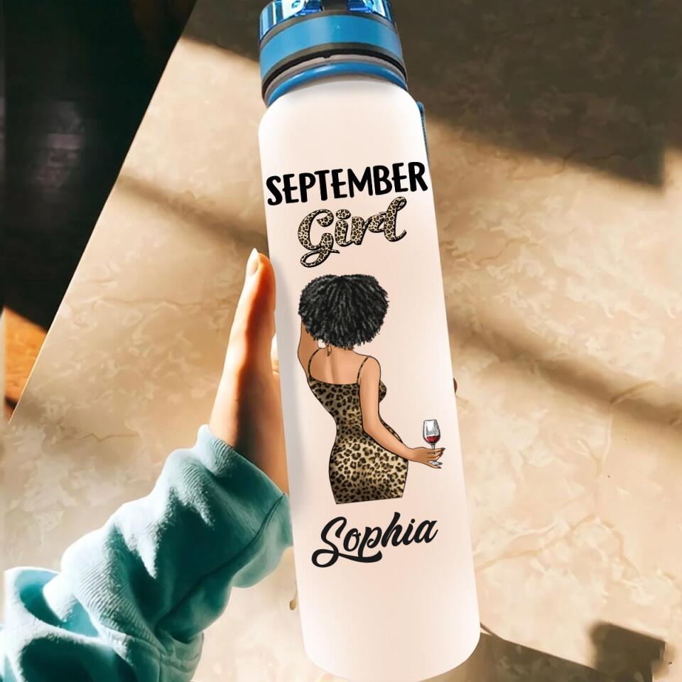 Personalized Water Tracker Bottle - Birthday, Birthday Gift For Her, Girl, Woman, September birthday, September Girl