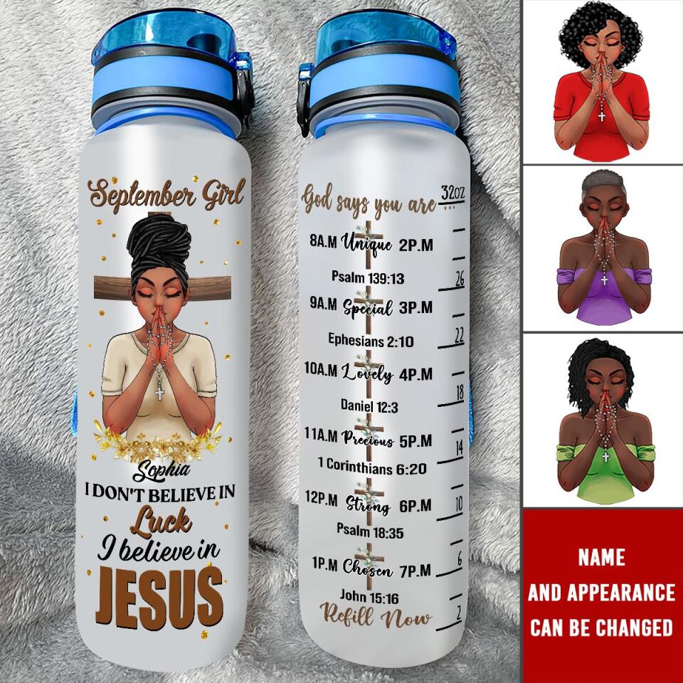 Personalized Water Tracker Bottle - Birthday, Birthday Gift For Her, Girl, Woman, September birthday, September Girl
