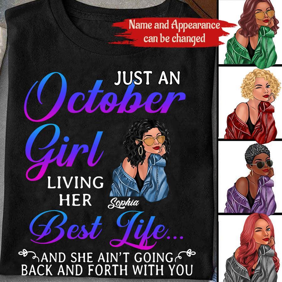 Custom October Birthday Shirt For Woman, Queens are Born In October Gifts, Melanin Afro Woman Shirt, Black Girl Tee, Afro Queen Gift