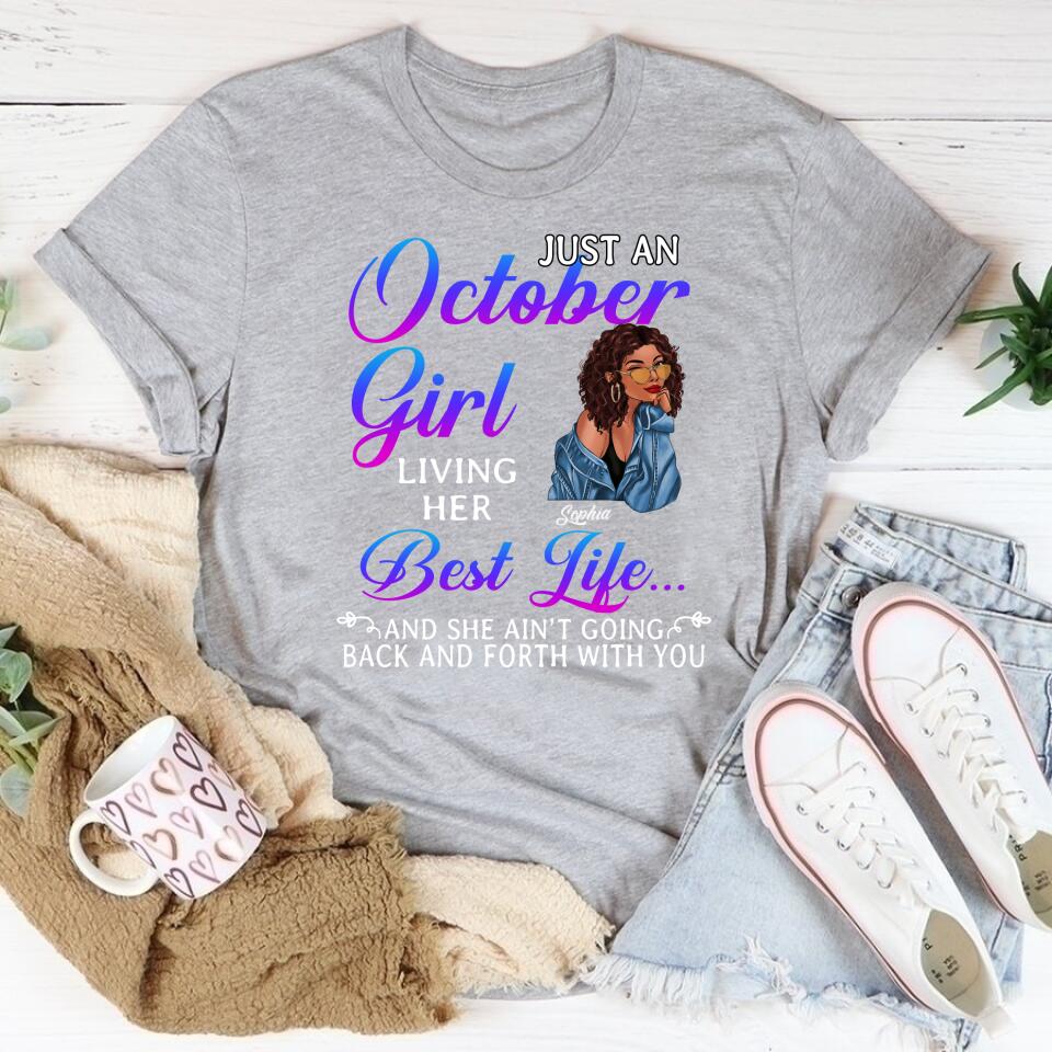 Custom October Birthday Shirt For Woman, Queens are Born In October Gifts, Melanin Afro Woman Shirt, Black Girl Tee, Afro Queen Gift