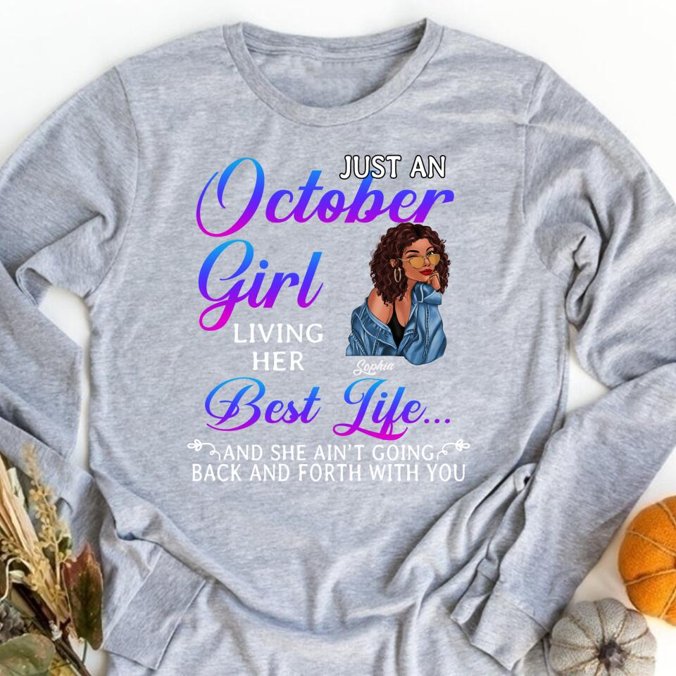 Custom October Birthday Shirt For Woman, Queens are Born In October Gifts, Melanin Afro Woman Shirt, Black Girl Tee, Afro Queen Gift