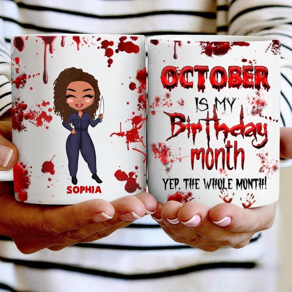 October Birthday Mug, Custom Birthday Mug, Queens are Born In October, October Birthday Mug For Woman, October Birthday Gifts