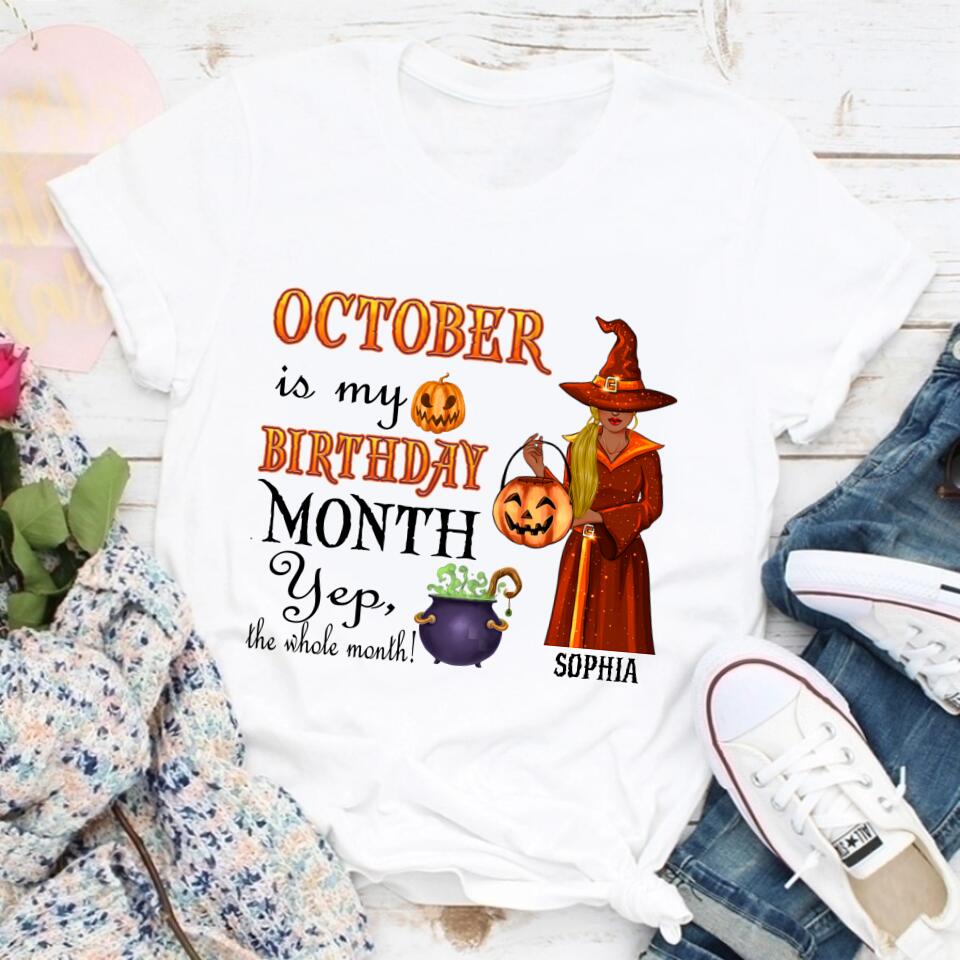 Custom October Birthday Shirt For Woman, Queens are Born In October Gifts, Melanin Afro Woman Shirt, Black Girl Tee, Afro Queen Gift