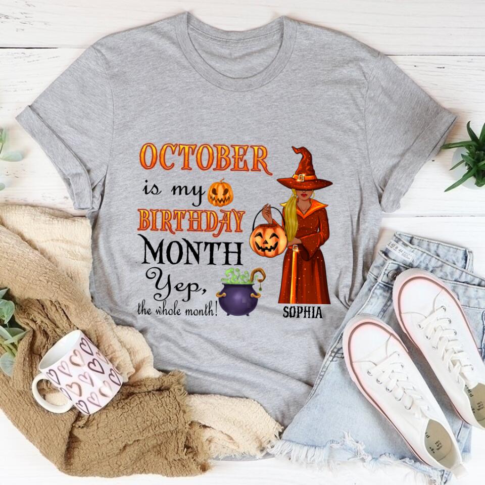 Custom October Birthday Shirt For Woman, Queens are Born In October Gifts, Melanin Afro Woman Shirt, Black Girl Tee, Afro Queen Gift