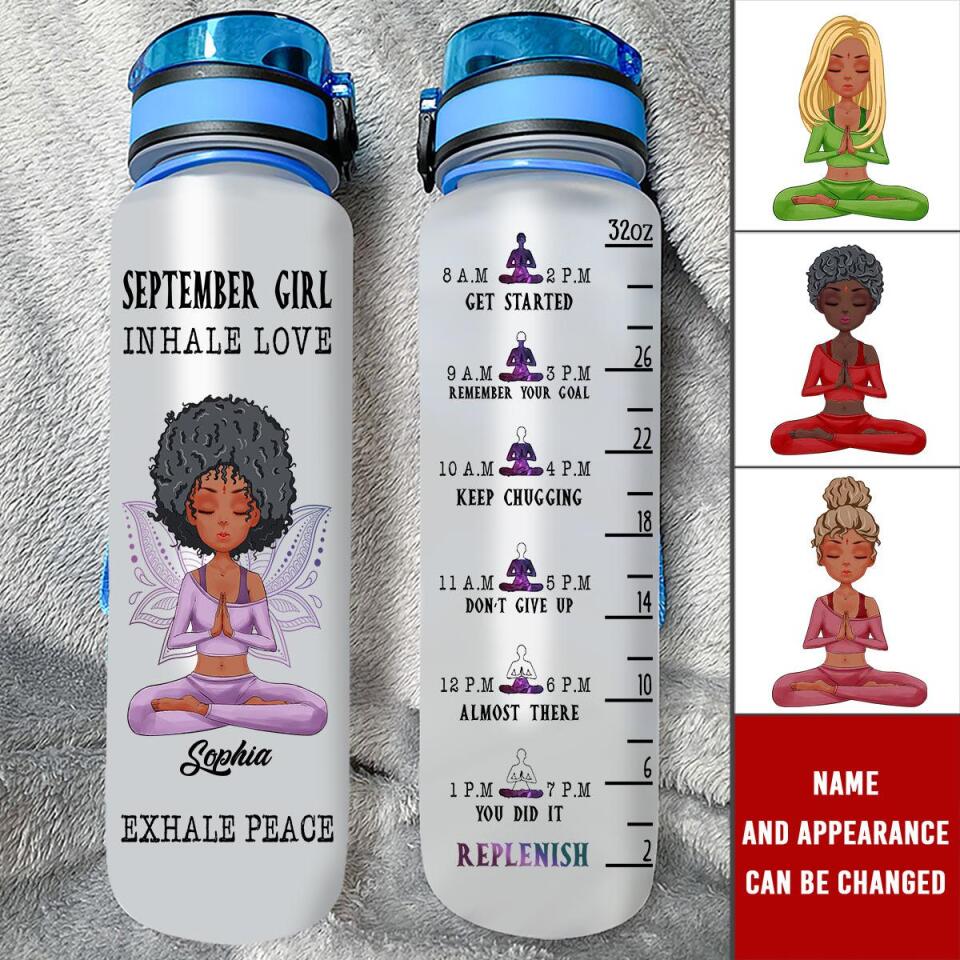 Personalized Water Tracker Bottle - Birthday, Birthday Gift For Her, Girl, Woman, September birthday, September Girl