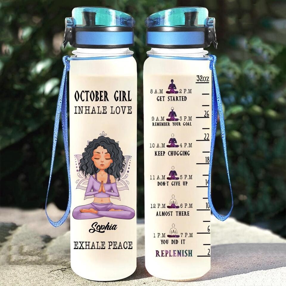 Personalized Water Tracker Bottle - Birthday, Birthday Gift For Her, Girl, Woman, October birthday, October Girl