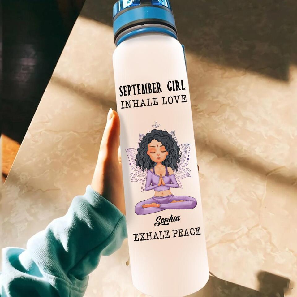 Personalized Water Tracker Bottle - Birthday, Birthday Gift For Her, Girl, Woman, September birthday, September Girl