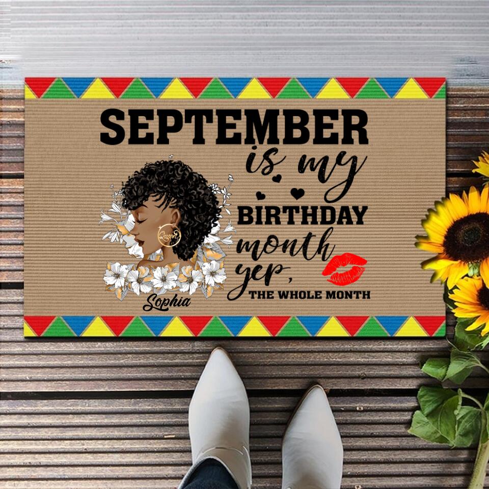 Personalized Doormat, September Girl, Queens are Born In September, September Birthday, Decor Home