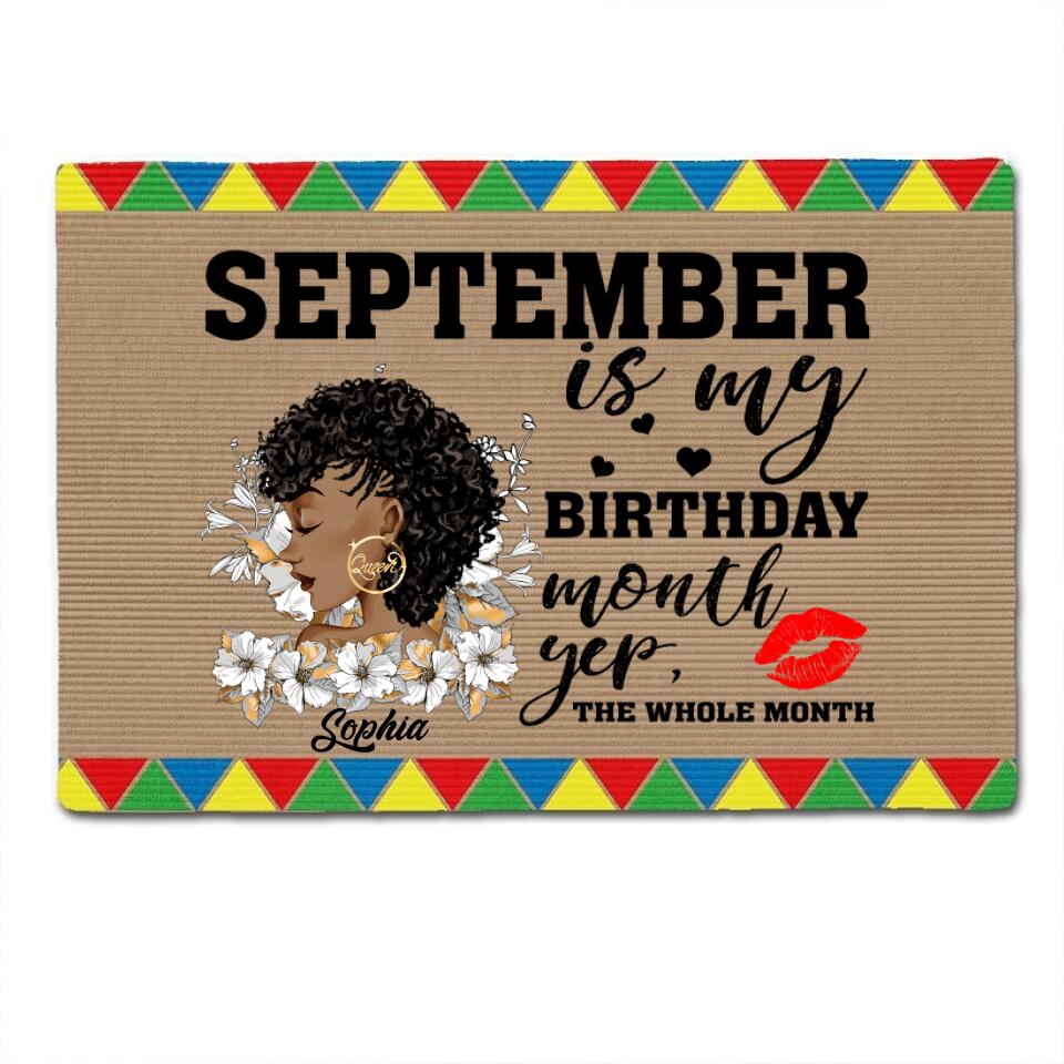 Personalized Doormat, September Girl, Queens are Born In September, September Birthday, Decor Home