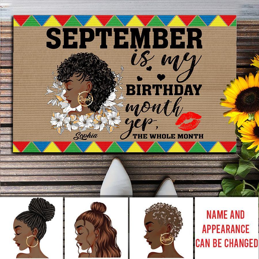 Personalized Doormat, September Girl, Queens are Born In September, September Birthday, Decor Home
