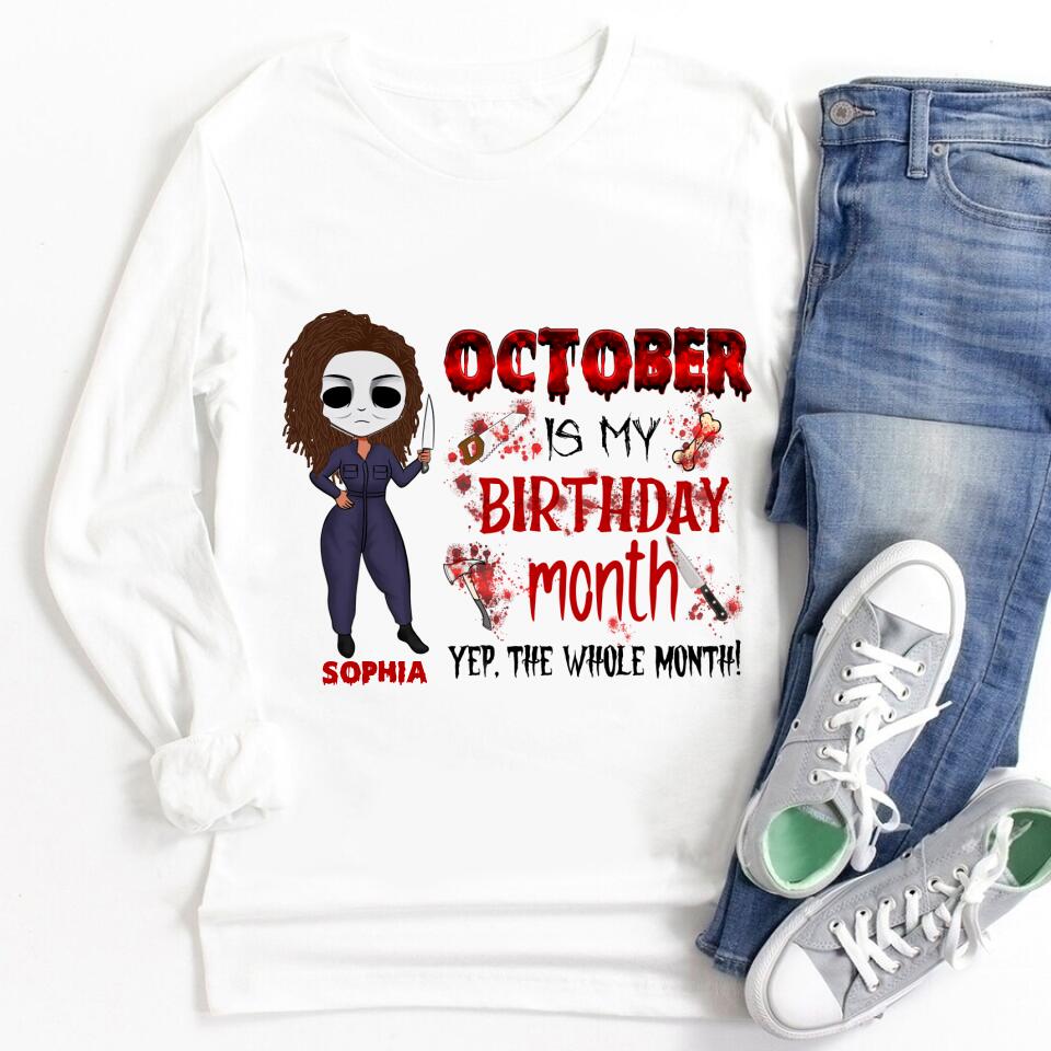 Custom October Birthday Shirt For Woman, Queens are Born In October Gifts, Melanin Afro Woman Shirt, Black Girl Tee, Afro Queen Gift