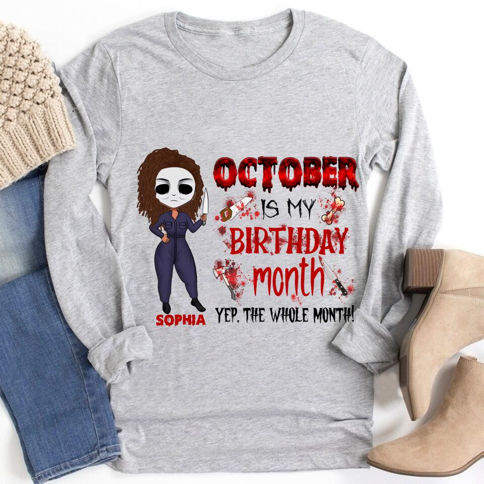 Custom October Birthday Shirt For Woman, Queens are Born In October Gifts, Melanin Afro Woman Shirt, Black Girl Tee, Afro Queen Gift
