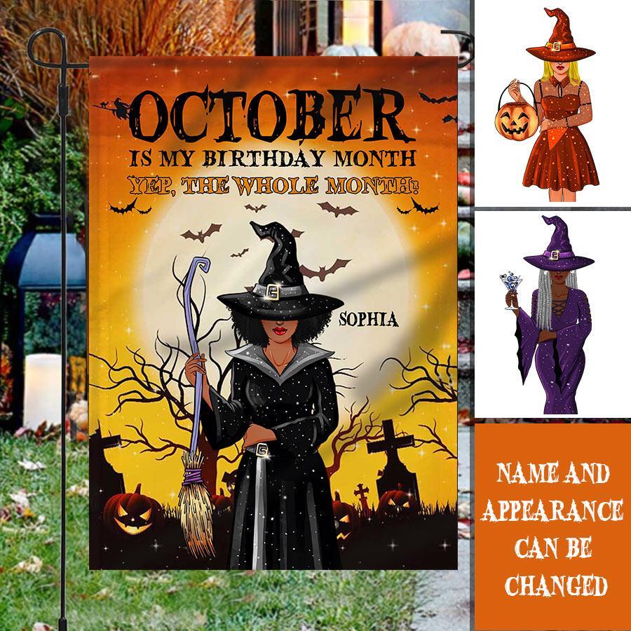 October Birthday Garden Flag, Custom Birthday Flag, Queens are Born In October, October Birthday Shirts For Woman, October Birthday Gifts