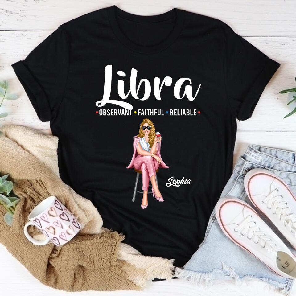 Custom Birthday Shirt, Libra Zodiac t shirt, Libra Birthday shirt, Libra t shirts for ladies, Libra queen t shirt, Libra Queen Birthday shirt