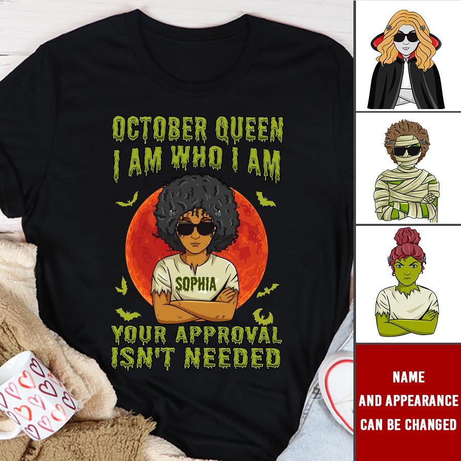 October Birthday Shirt, Custom Birthday Shirt, Queens are Born In October, October Birthday Shirts For Woman, October Birthday Gifts, Personalized Halloween, custom halloween shirts, personalized halloween gifts