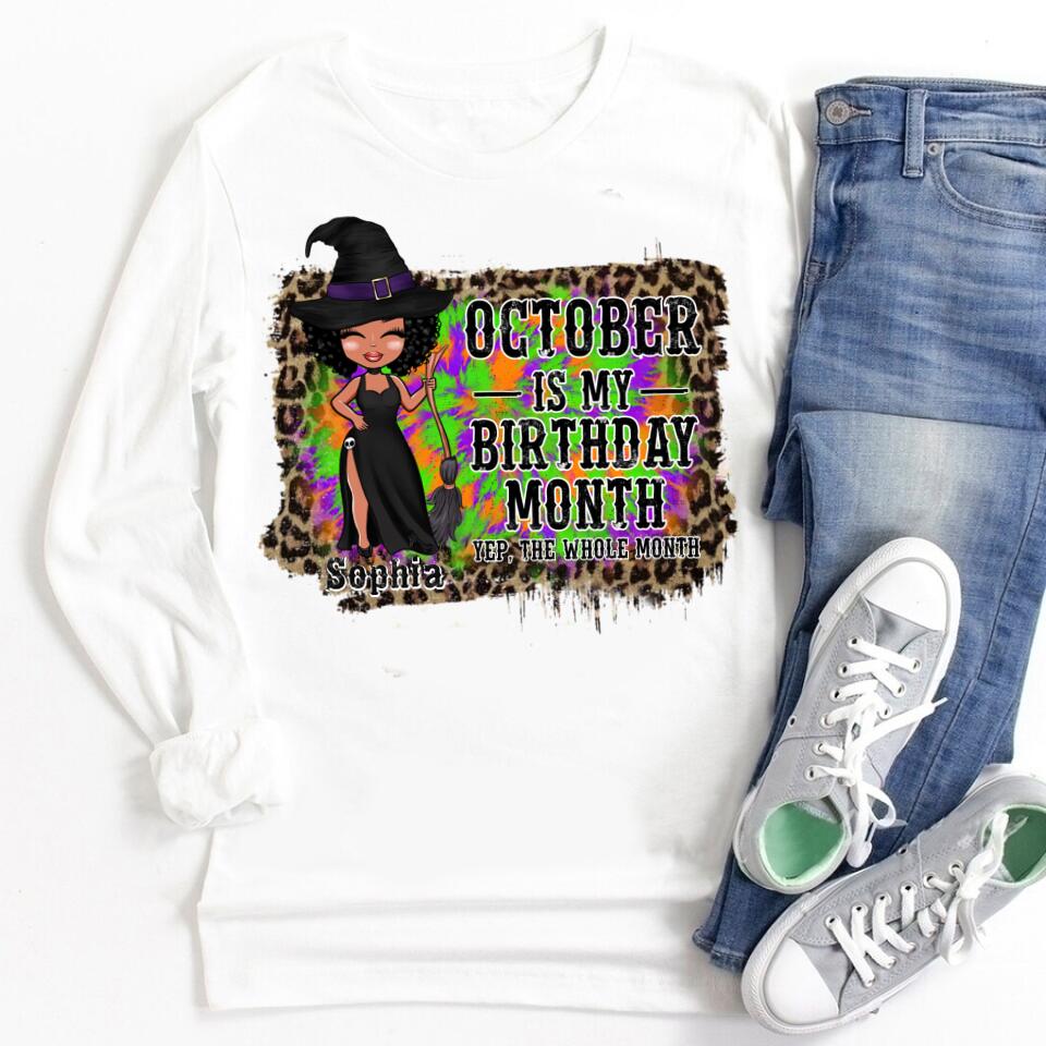 October Birthday Shirt, Custom Birthday Shirt, Queens are Born In October, October Birthday Shirts For Woman, October Birthday Gifts, Personalized Halloween, custom halloween shirts, personalized halloween gifts
