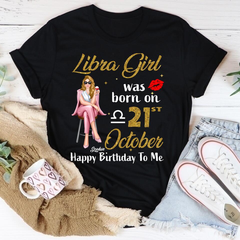 Custom Birthday Shirt, Libra Zodiac T Shirt, Libra Birthday Shirt, Libra T Shirts For Ladies, Libra Queen Birthday Shirt