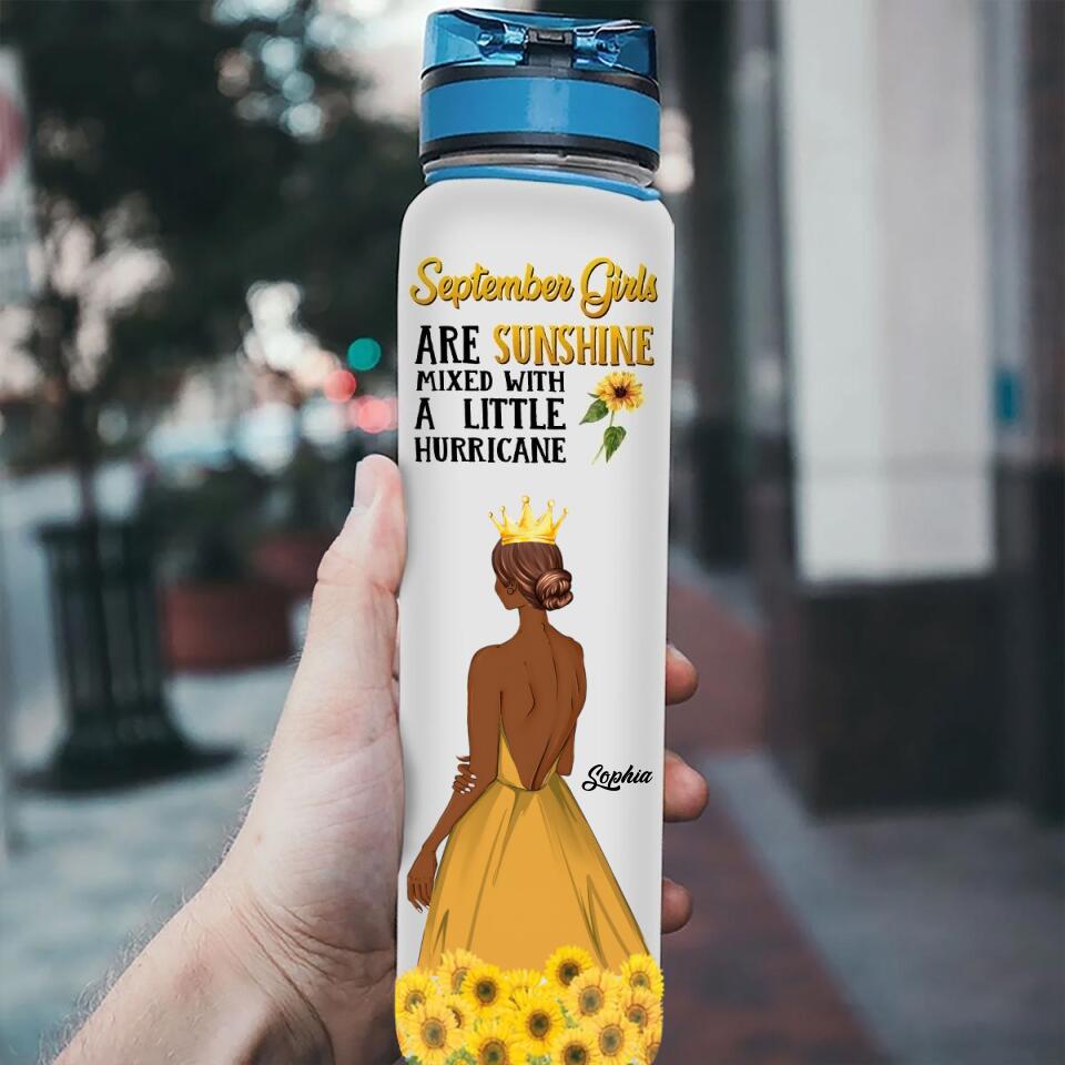 Personalized Water Tracker Bottle - Birthday, Birthday Gift For Her, Girl, Woman, September birthday, September Girl