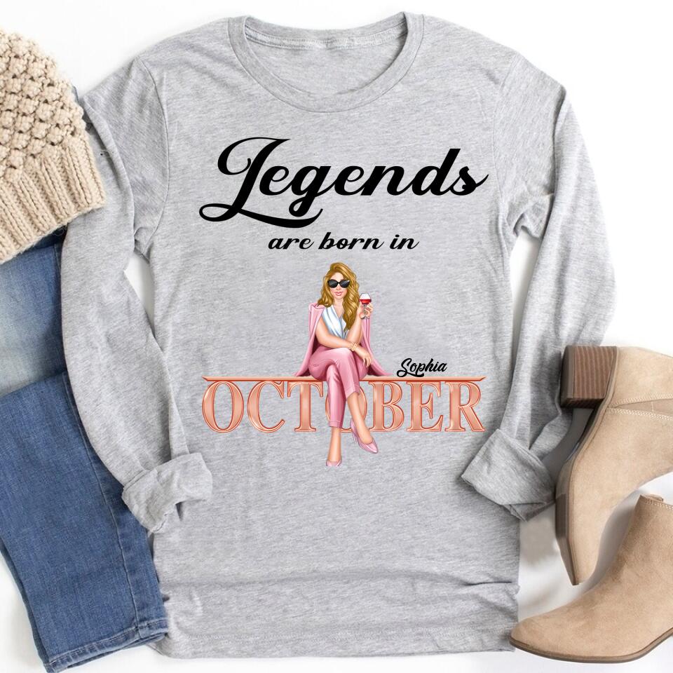 October Birthday Shirt, Custom Birthday Shirt, Queens are Born In October, October Birthday Shirts For Woman, October Birthday Gifts