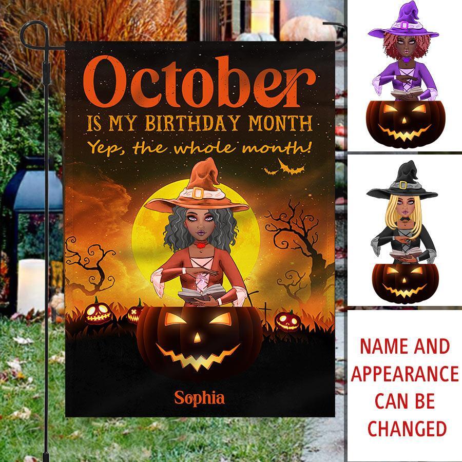 October Birthday Garden Flag, Custom Birthday Flag, Queens are Born In October, October Birthday Shirts For Woman, October Birthday Gifts