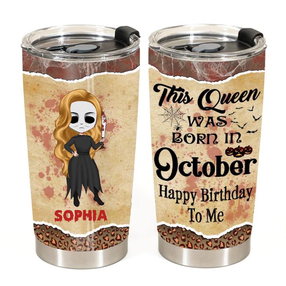 Personalized tumblers, Birthday tumbler, birthdays in October, October birthday gifts for her