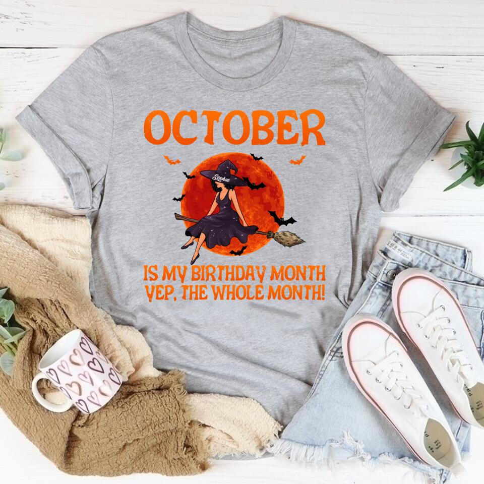 October Birthday Shirt, Custom Birthday Shirt, Queens are Born In October, October Birthday Shirts For Woman, October Birthday Gifts, Personalized Halloween, Custom halloween shirts, Personalized halloween gifts 
