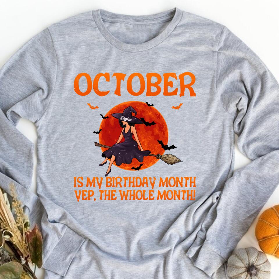 October Birthday Shirt, Custom Birthday Shirt, Queens are Born In October, October Birthday Shirts For Woman, October Birthday Gifts, Personalized Halloween, Custom halloween shirts, Personalized halloween gifts 