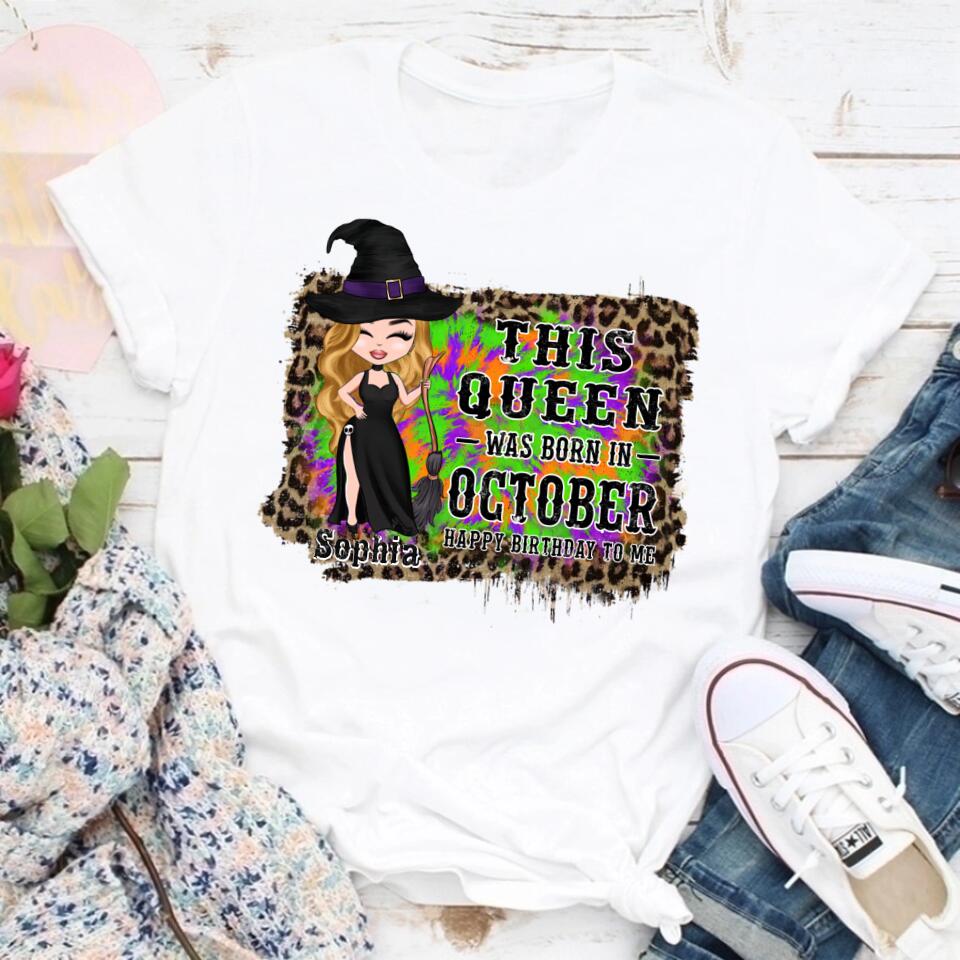 October Birthday Shirt, Custom Birthday Shirt, Queens are Born In October, October Birthday Shirts For Woman, October Birthday Gifts, Personalized Halloween, custom halloween shirts, personalized halloween gifts