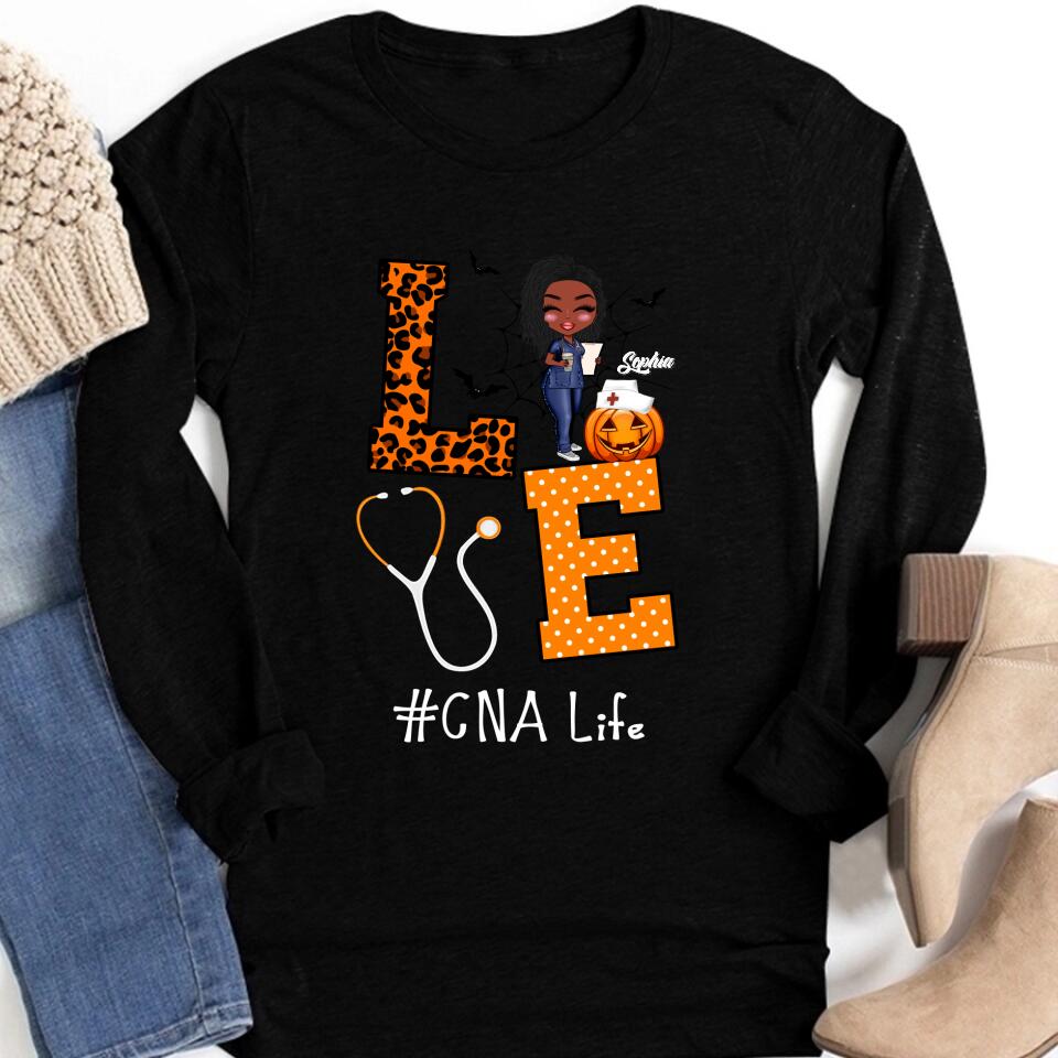 Nurse Life Nutrition Facts - Personalized T Shirt - Gift For Doctor &amp; Nurse - Glitter Leopard Design