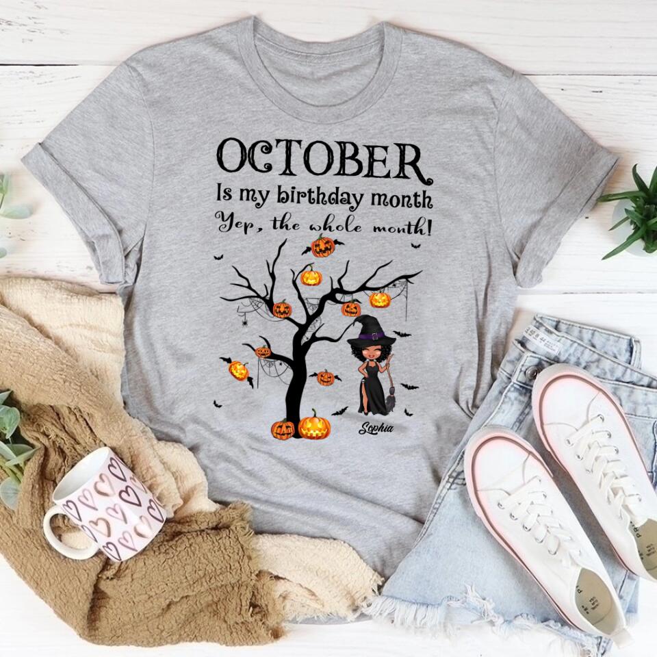 October Birthday Shirt, Custom Birthday Shirt, Queens are Born In October, October Birthday Shirts For Woman, October Birthday Gifts, Personalized Halloween, Custom halloween shirts, Personalized Halloween Gifts