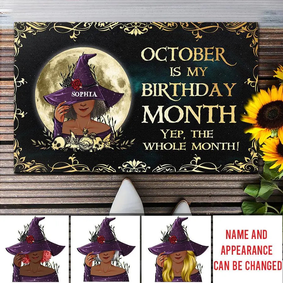 Personalized Doormat, October Girl, Queens are Born In October, October Birthday, Decor Home copy
