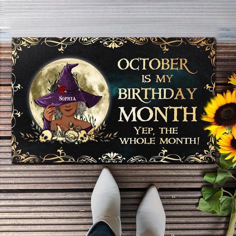 Personalized Doormat, October Girl, Queens are Born In October, October Birthday, Decor Home copy