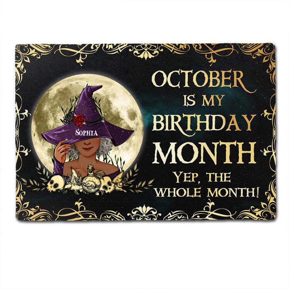 Personalized Doormat, October Girl, Queens are Born In October, October Birthday, Decor Home copy