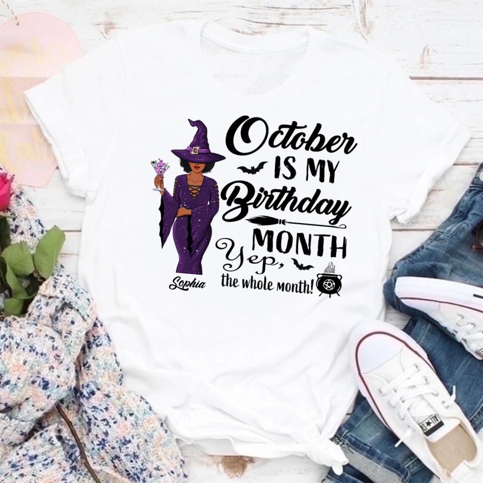 October Birthday Shirt, Custom Birthday Shirt, Queens Are Born In October, October Birthday Shirts For Woman, October Birthday Gifts, Personalized Halloween, Custom Halloween Shirts, Personalized Halloween Gifts