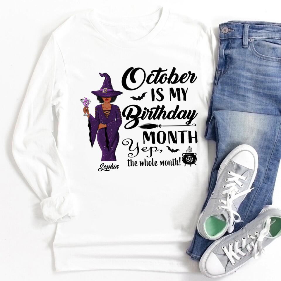 October Birthday Shirt, Custom Birthday Shirt, Queens Are Born In October, October Birthday Shirts For Woman, October Birthday Gifts, Personalized Halloween, Custom Halloween Shirts, Personalized Halloween Gifts