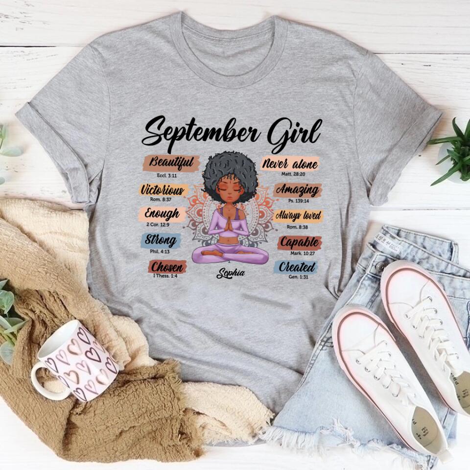September Birthday Shirt, Custom Birthday Shirt, Queens are Born In September, September Birthday Shirts For Woman, September Birthday Gifts, Birthday Gifts For Yoga Lovers