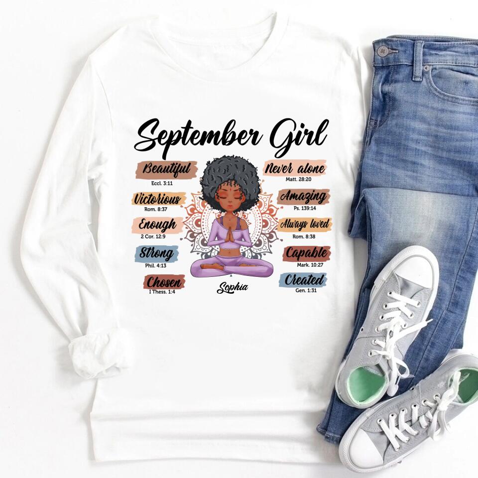 September Birthday Shirt, Custom Birthday Shirt, Queens are Born In September, September Birthday Shirts For Woman, September Birthday Gifts, Birthday Gifts For Yoga Lovers