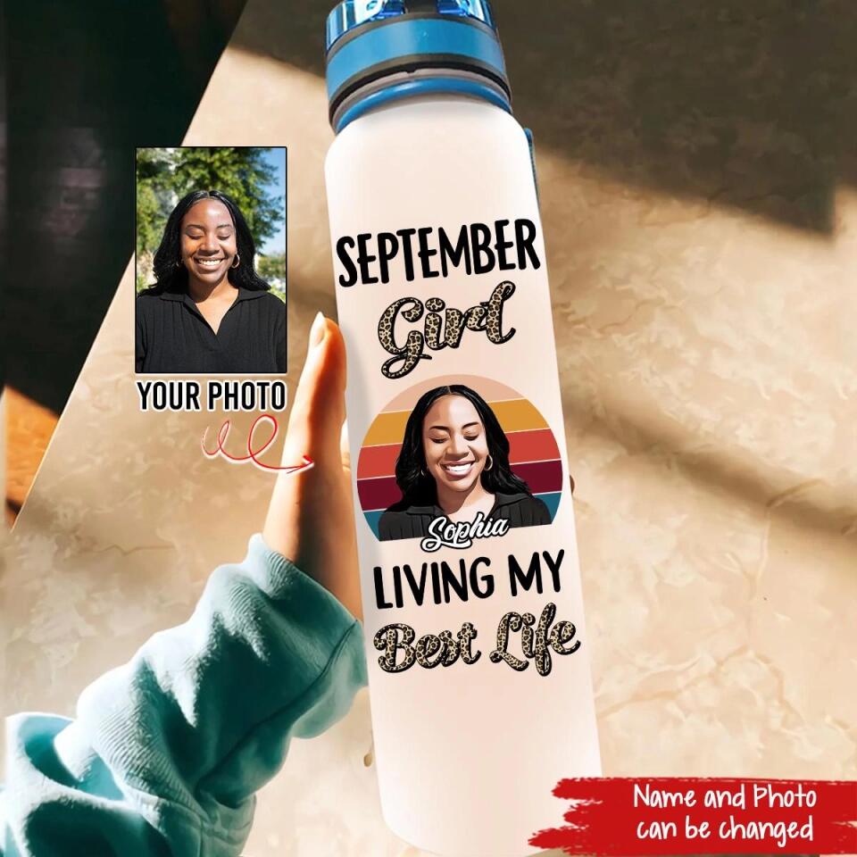 Personalized Water Tracker Bottle - Birthday, Birthday Gift For Her, Girl, Woman, September birthday, September Girl