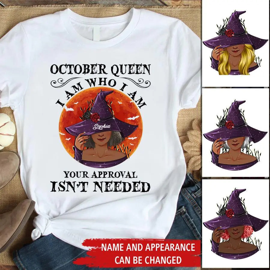 October Birthday Shirt, Custom Birthday Shirt, Queens are Born In October, October Birthday Shirts For Woman, October Birthday Gifts, Personalized Halloween, Custom halloween shirts, Personalized Halloween Gifts