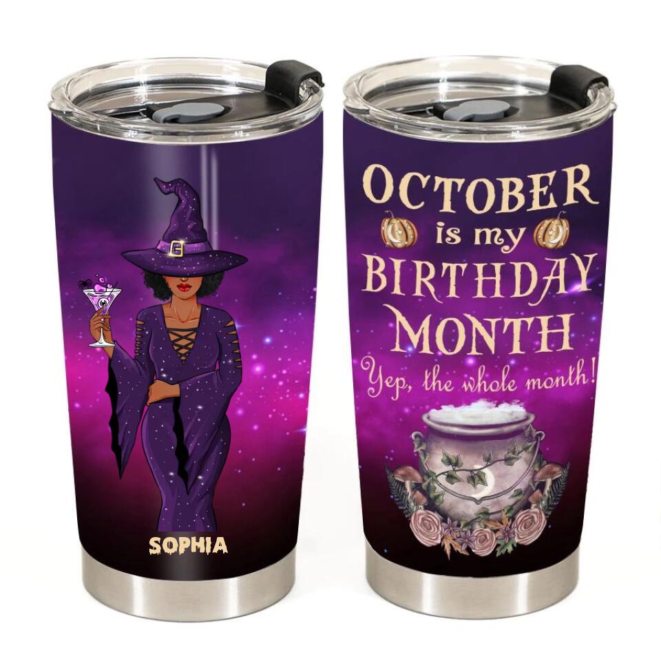 Personalized tumblers, Birthday Tumbler, Birthdays in October, October birthday gifts for her