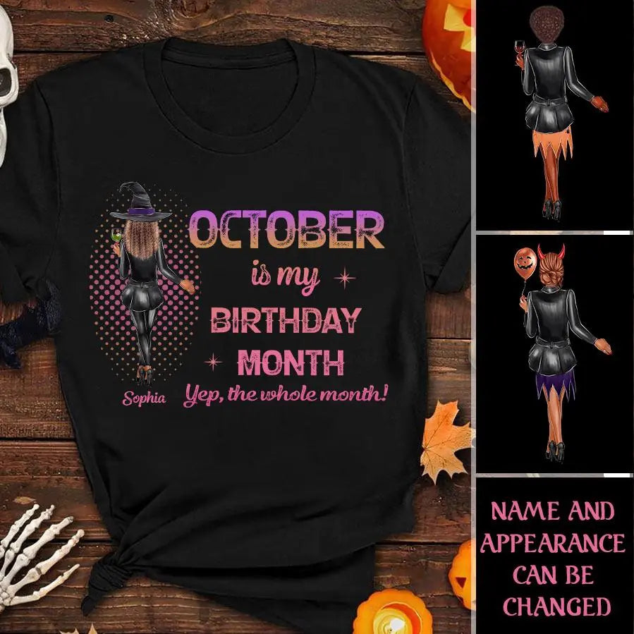 October Birthday Shirt, Custom Birthday Shirt, Queens Born In October, October Birthday Shirts For Woman, October Birthday Gifts, Halloween Gift