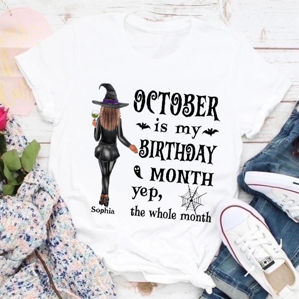 October Birthday Shirt, Custom Birthday Shirt, Queens are Born In October, October Birthday Shirts For Woman, October Birthday Gifts, Halloween shirt