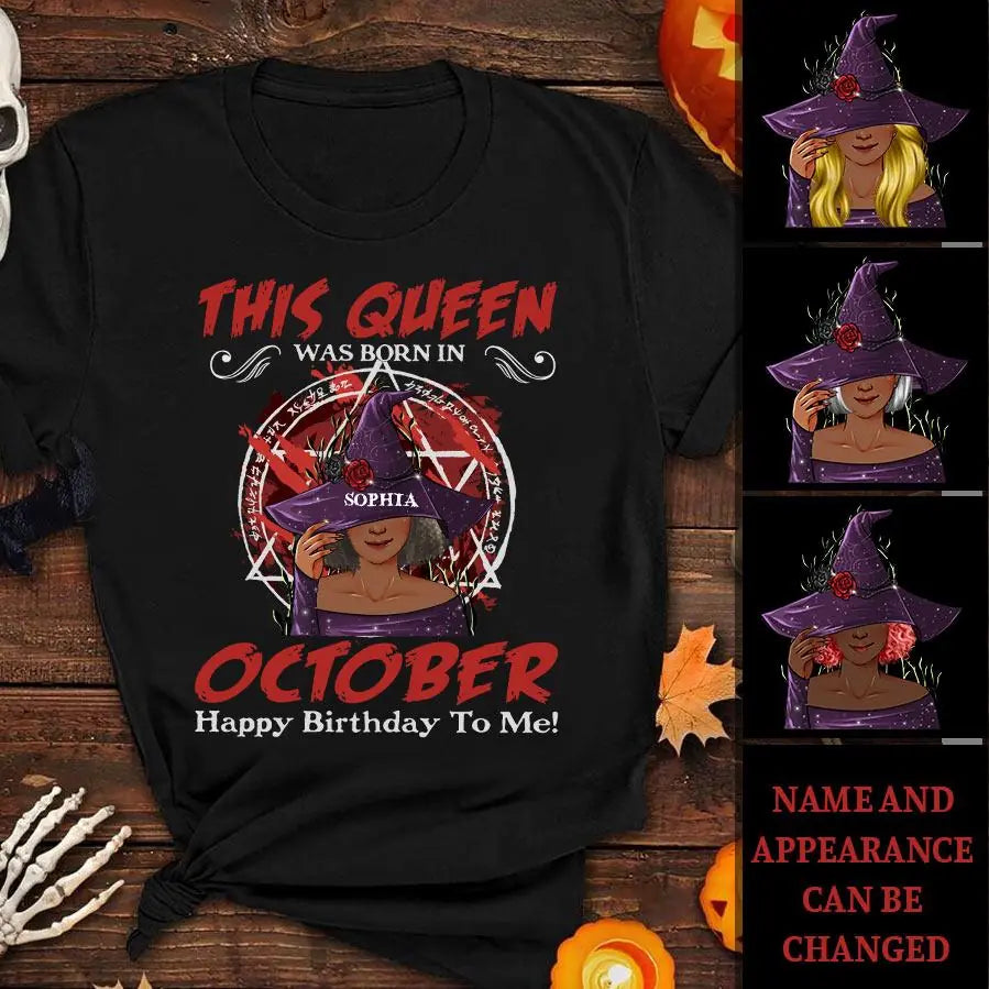 October Birthday Shirt, Custom Birthday Shirt, Queens Born In October, October Birthday Shirts For Woman, October Birthday Gifts, Halloween Gift
