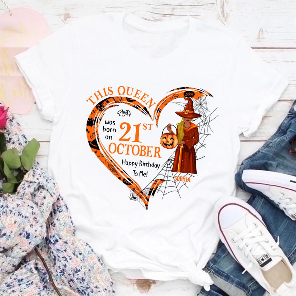 October Birthday Shirt, Custom Birthday Shirt, Queens are Born In October, October Birthday Shirts For Woman, October Birthday Gifts, Halloween Shirt