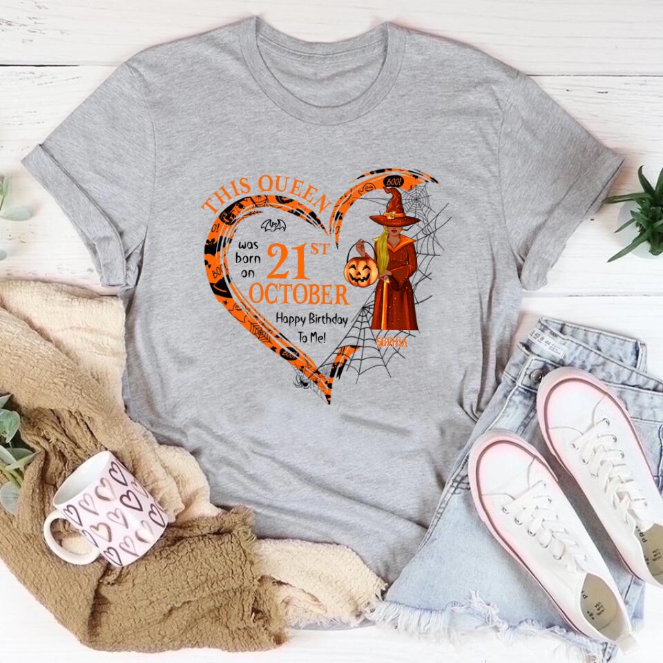 October Birthday Shirt, Custom Birthday Shirt, Queens are Born In October, October Birthday Shirts For Woman, October Birthday Gifts, Halloween Shirt
