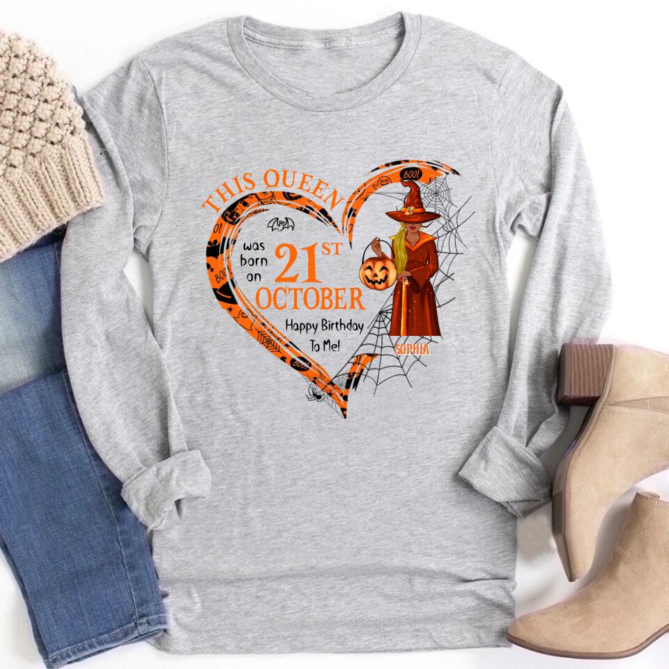 October Birthday Shirt, Custom Birthday Shirt, Queens are Born In October, October Birthday Shirts For Woman, October Birthday Gifts, Halloween Shirt