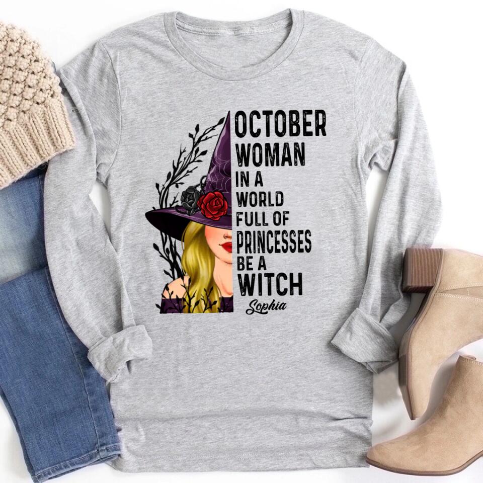 Personalized Halloween, Custom Halloween Shirts, Personalized Halloween Gifts, Halloween Shirt, Halloween Shirts For Women, October Birthday Shirts For Woman