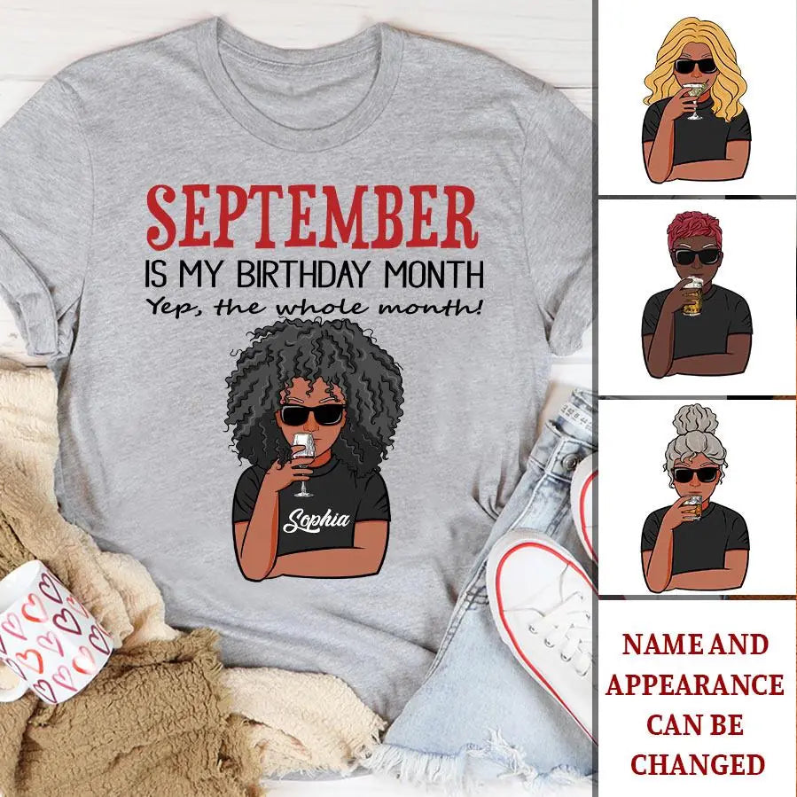 September Birthday Shirt, Custom Birthday Shirt, Queens are Born In September, September Birthday Shirts For Woman, September Birthday Gifts